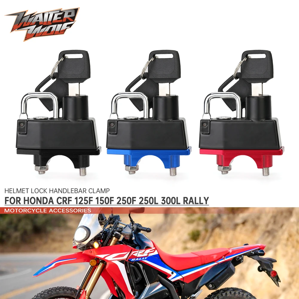 

Helmet Lock For HONDA CRF 125F 150F 250F 250L 300L RALLY 450L 450RL Motorcycle Accessories Handlebar Clamp Padlock Anti-theft