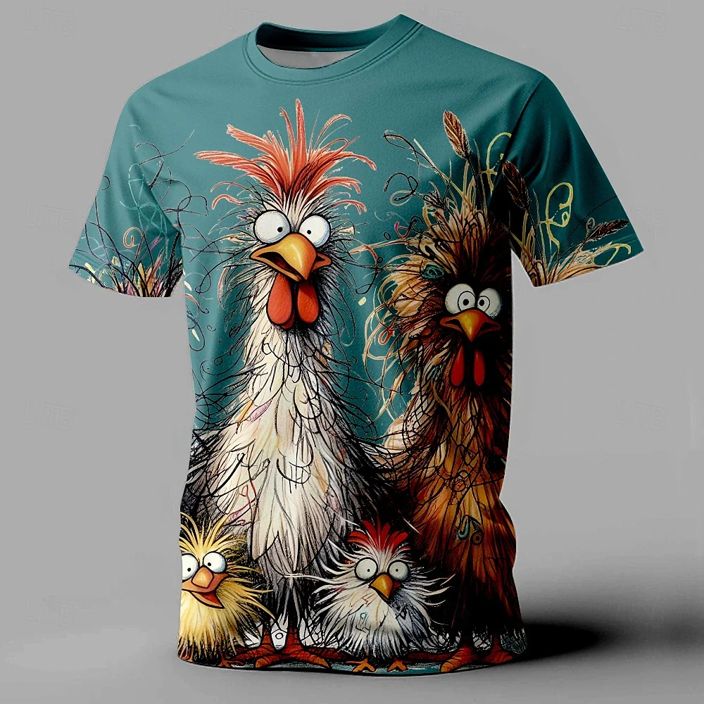 Spaß Tier Huhn 3D Druck Sport Schnell trocknend Atmungsaktive Männer T-shirt Outdoor Straße Casual Nette Eltern-kind-Kurzarm sommer – Detail 13