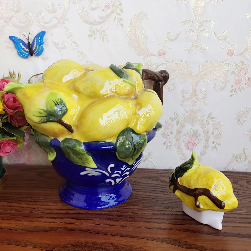 

Ceramic Lemon Teapot Sculpture, Porcelain Sculpture, Coffee Pot, Valentine's Day Present Crafts, Room Decoration, Living Room