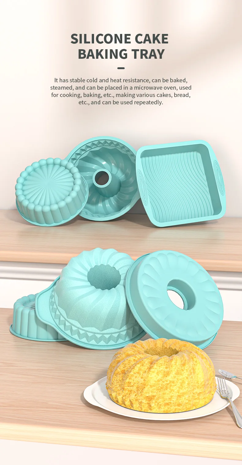 Description Picture 2 of item3D Silicone Cake Mold Decorating Tool DIY Pastry Baking Tools for Cake Pan Kitchen Fluted Tube Pan Bakeware Airfryer Accessories