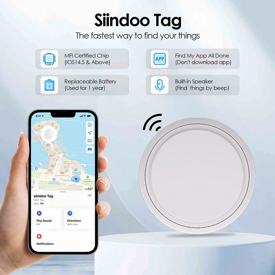 SiindooTag-instrumento GPS antipérdida para coche, posición