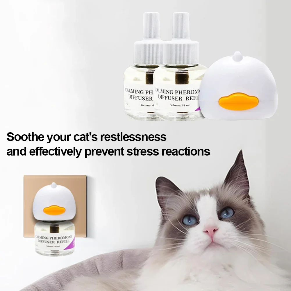 Cat Calming Diffuser Pet Pheromones Calming Diffuser Anti Anxiety Relieve Stress Cat Spray Plug-In Pet Relaxants US Plug