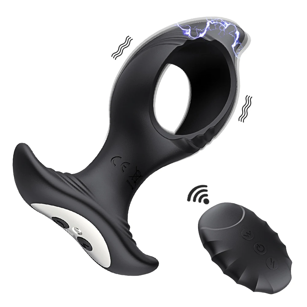 Elektrisk analvibrator med fjärrkontroll och prostatamassage_voghion.com