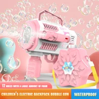 Electric Bubble Gun With Large Capacity Flashing Automatic Blower With Light Music Bubbles Maker For Kid