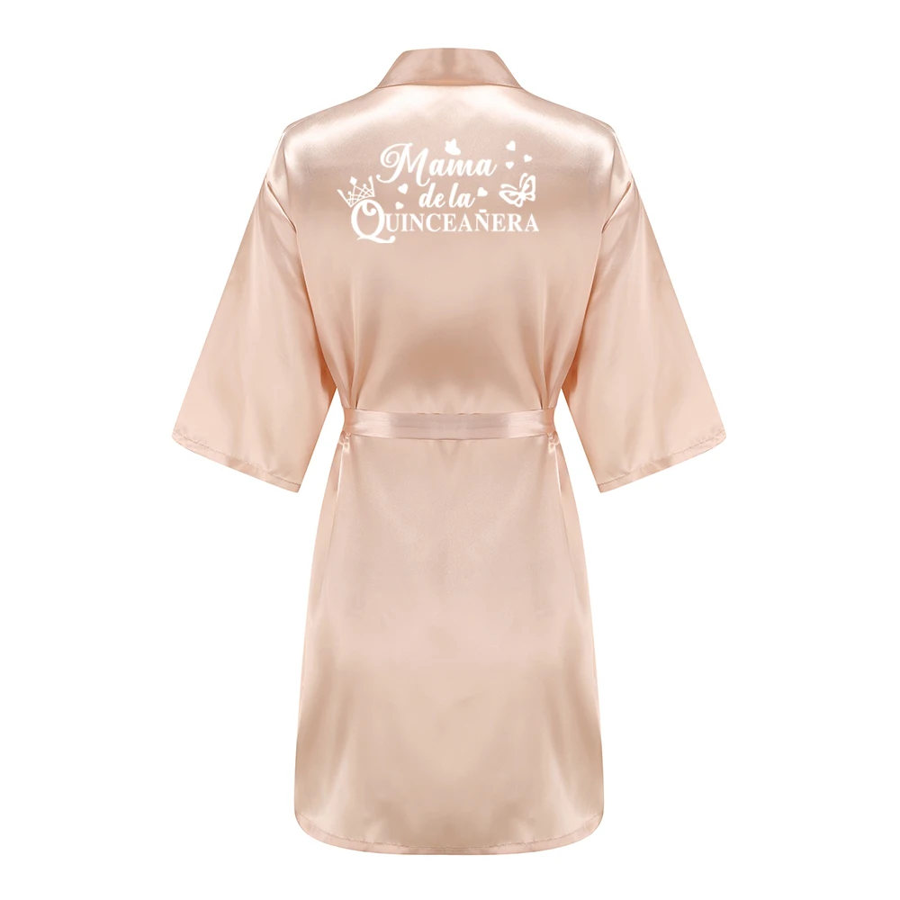 Mis15 Años Robe 15 Years Girl Birthday Party Robes Quinceanera Robe Mis XV Bathrobe Silkly Nightgown