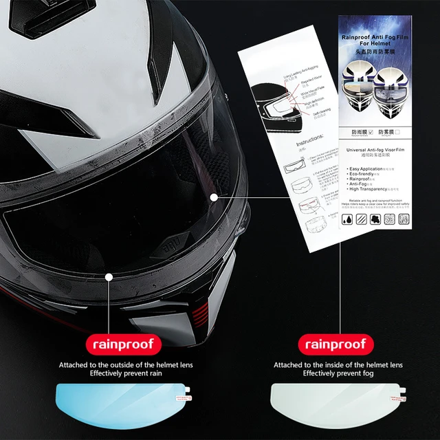 Casco universale trasparente pellicola antipioggia pellicola  antiappannamento lente per casco adesivo per rivestimento Nano accessori per