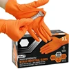 Disposable Gloves Heavy Duty Orange Nitrile Gloves 8Mil Industrial With Diamond Textured Grip For Mechanic Safety & Work Gloves 1
