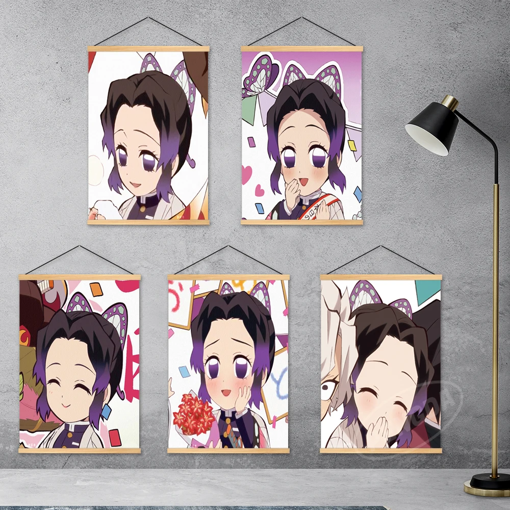 

Настенное искусство, картина на стену, рассекающий демонов, деревянная подвесная картина, печать, Kochou Shinobu, холст, постер для гостиной