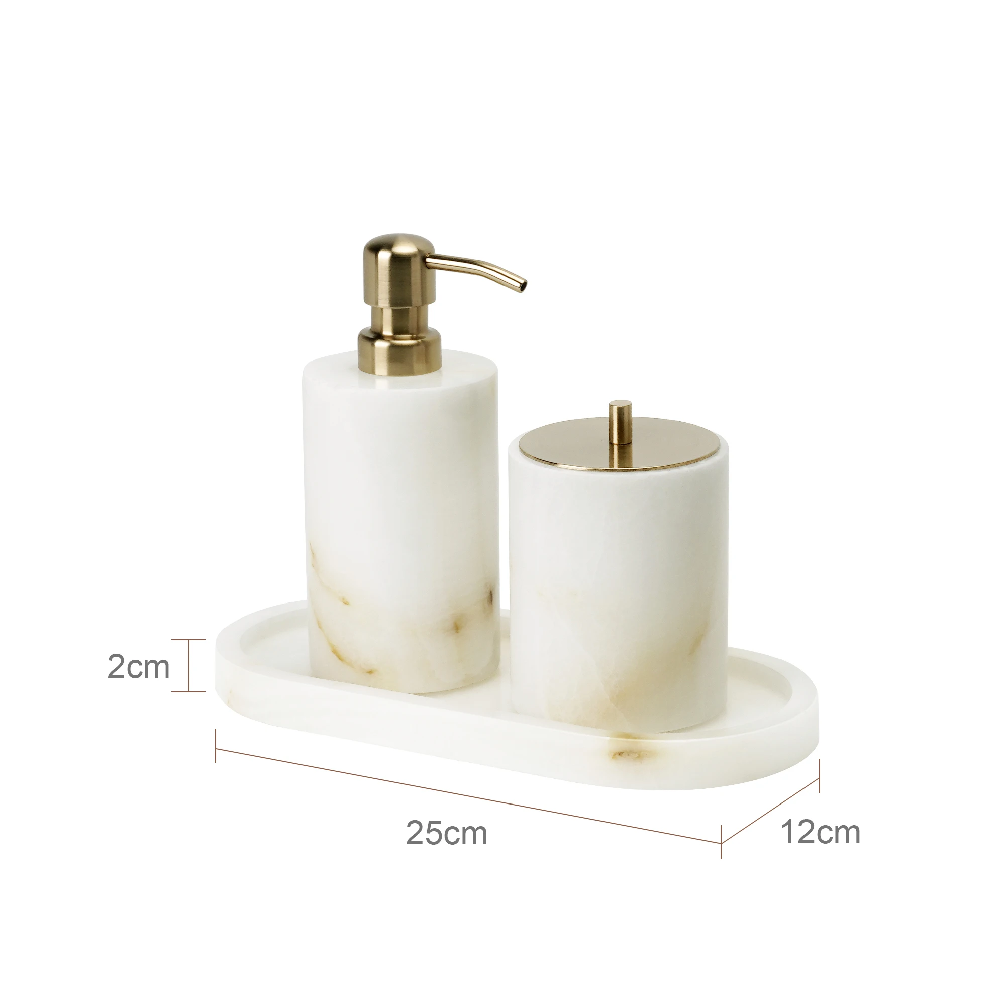 Stone soap dispenser close-up