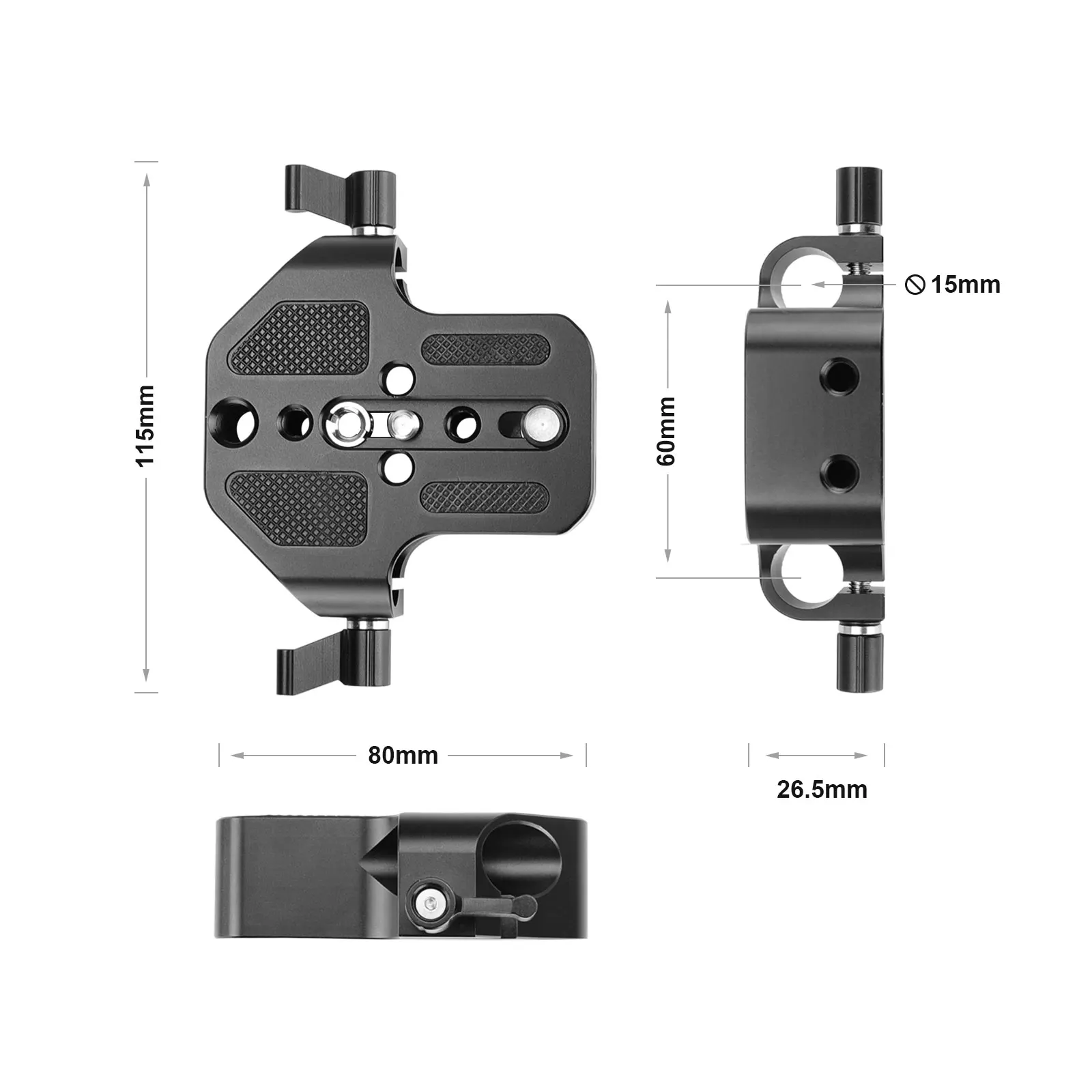 Camera Baseplate FOR canon C100 C300 C500 with Dual 15mm Rod Rail Clamp FOR sony A7 Series Panasonic GH5 KAYULIN