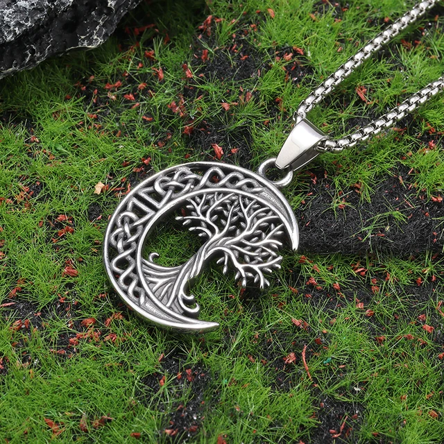 Celtic Moon Tree of Life Pendant Necklace 1