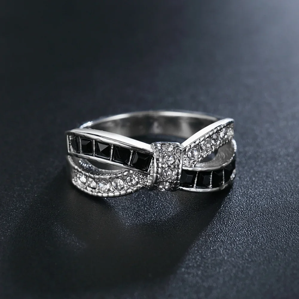 SIZE692512 Beautiful Pretty Fashion Wedding Ring Party White Gold Color Silver NICE Women Crystal Lady Jewelry LR070 wedding rings womens ring jewelry rings ring jewelry