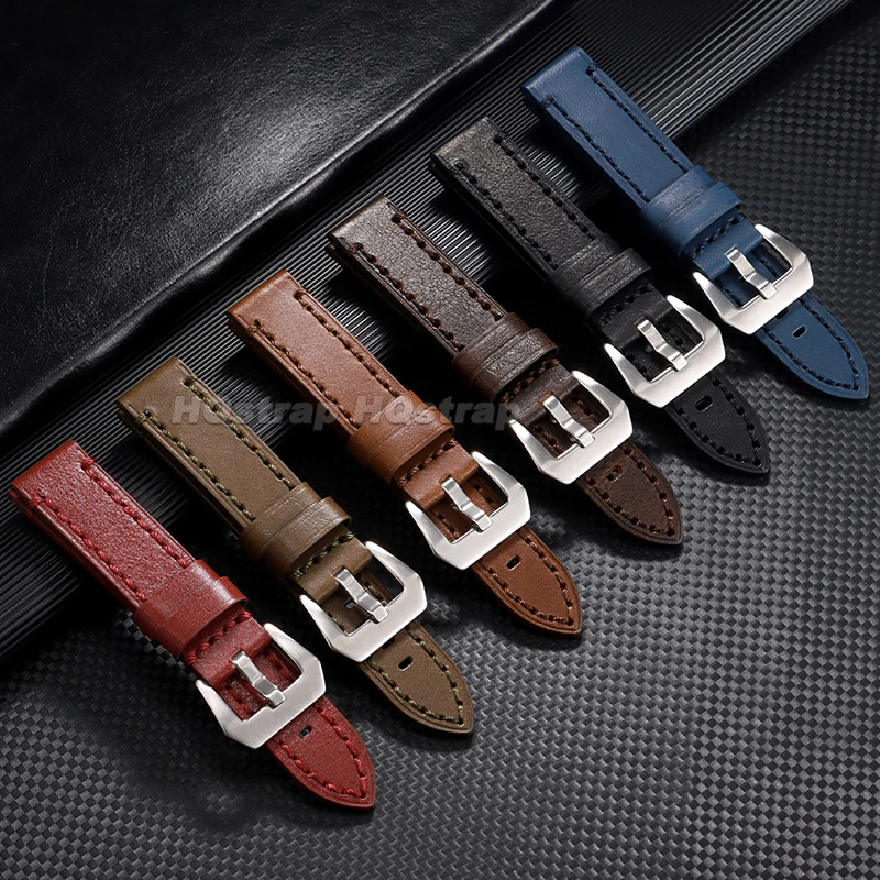 Premium Genuine Leather Watchband - Handmade Cowhide Strap for All-Day Comfort