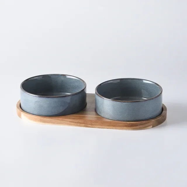 Cat Bowl Cat Food Bowl Ceramic Pet Food Water Feeder Small and Medium-sized Dogs Protection Spine Protection Rollover Prevention 6