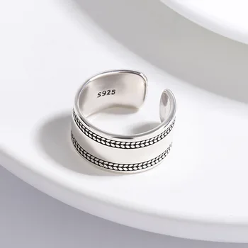 Anelli semplici con superficie liscia in argento sterling 925 per le donne Accessori per gioielli di lusso da sposa Gioielli all'ingrosso Envío Gratis
