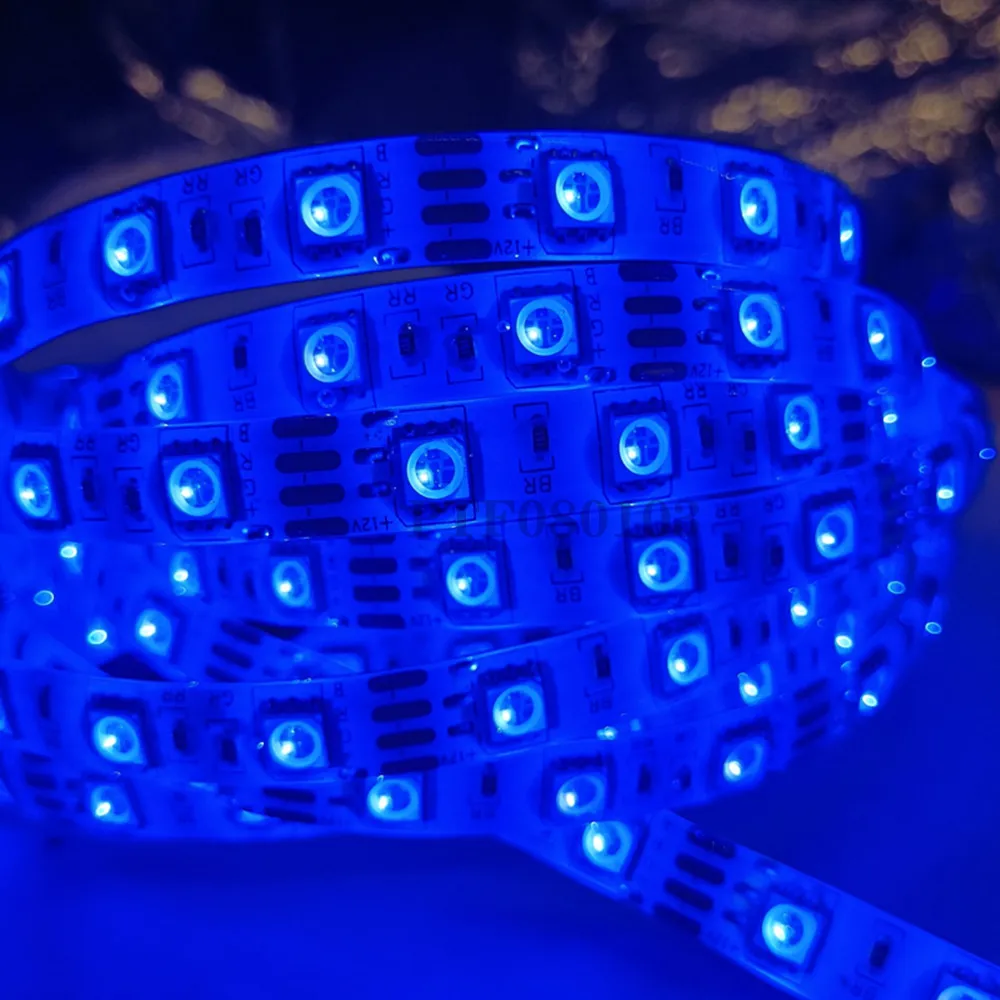 LED 스트립 5050 DC 12V 24V RGB 따뜻한 흰색 5 미터 방수 유연한 빛 스트라이프 60LED/MLed 테이프 Luces 램프 리본 Tv 백라이트