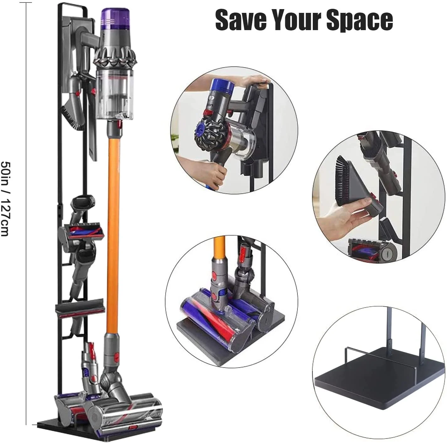 Vacuum Stand for Dyson V15 V11 V10 V8 V7 V6,Stable Metal Storage Bracket Stand Holder for Dyson Handheld DC30 DC31 DC34 DC35 DC5
