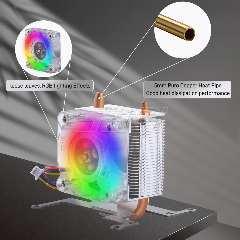 52Pi  Raspberry Pi 5 ICE-Tower Cooler CPU RGB LED Light Cooling Fan Raspberry Pi 5 cooler
