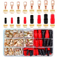 ชุดขั้วต่อสายไฟแบบห่วง 120 ชิ้น ขนาด 35 ตร.มม. ทำจากทองแดงเคลือบดีบุก พร้อมขั้วต่อสายไฟเปลือย 60 ขั้ว 1