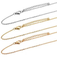 Chaînes à maillons de câble couleur or en acier inoxydable, 10 pièces, pour bricolage de colliers pour femmes, fournitures de fabrication de bijoux, vente en gros, chaîne en vrac 3