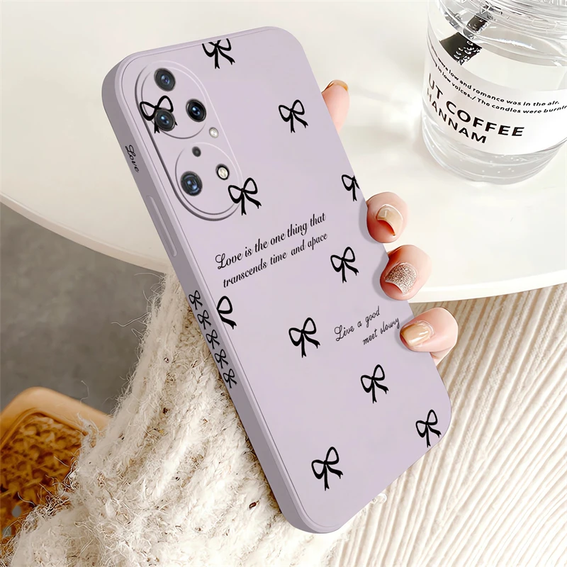 Elegant White Bow Knot Shockproof Silicone Phone Case
