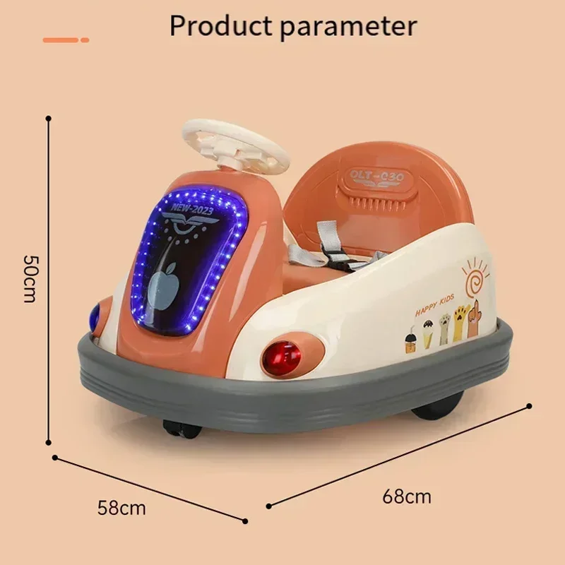 Children's Bumper Car Electric Bumper Car Rechargeable Remote Control Toys Car Drift Cars Rotating Kart 1-8 Years Old Boys Girls 6