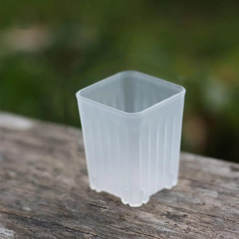 10 pçs pequeno vaso de flores quadrado vasos de berçário respirável bonsai planta pote com furos de drenagem para flores suculentas recortes