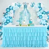 Rainbow Table Skirt Cake Tablecloth Tableware Baby Shower Birthday Party Decorations Banquet Wedding Home Party Table Supplies 4