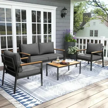 Modern 4-Piece Metal Patio Set 1