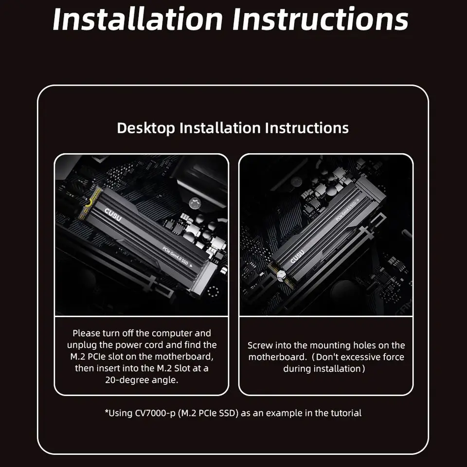 CUSU CV7000-P PCIe Gen4x4 NVMe M.2 SSD 1tb 2tb 4tb Internal