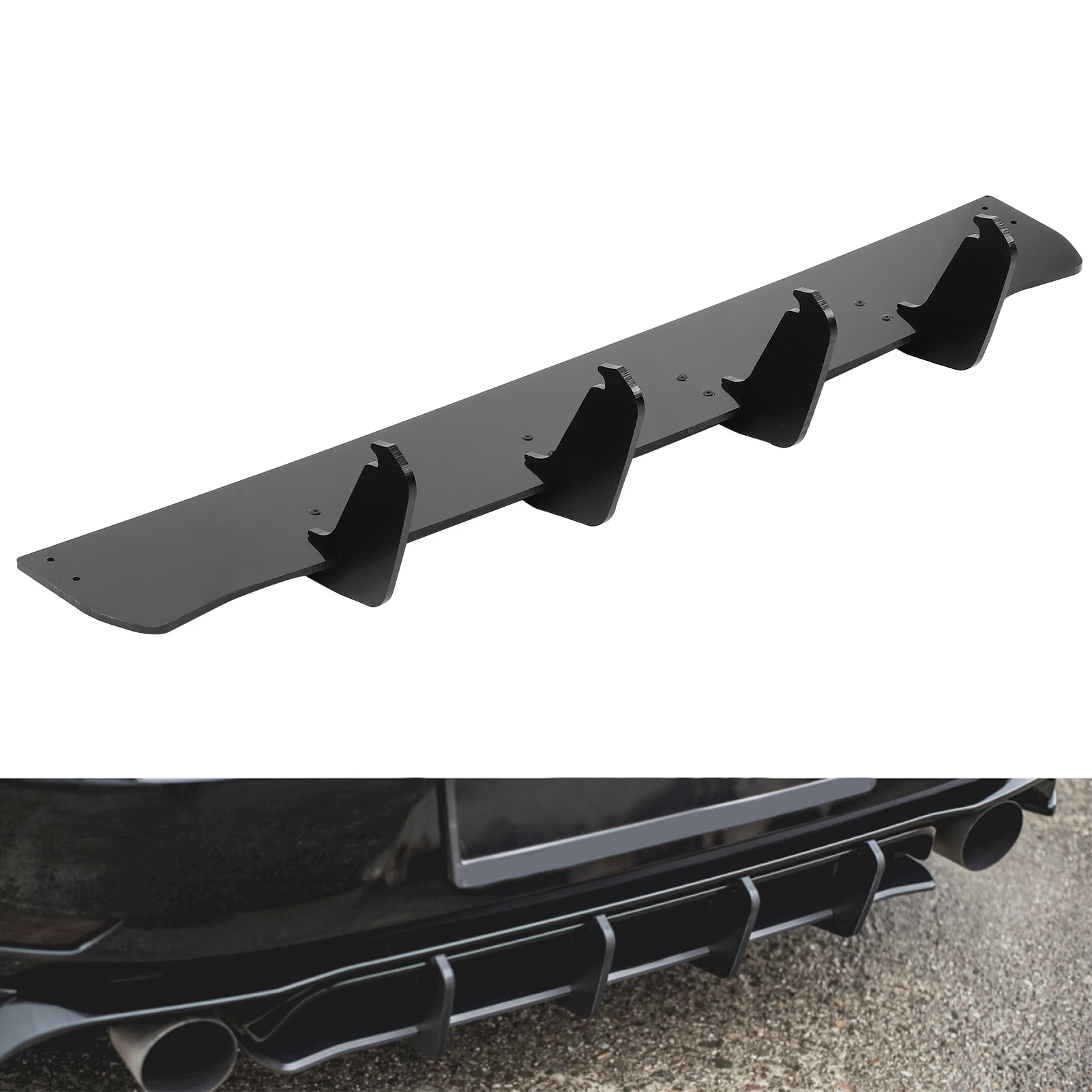 Gloss Black Maxton Style Rear Bumper Diffuser Valance For Volkswagen Golf MK7.5 GTI TCR -