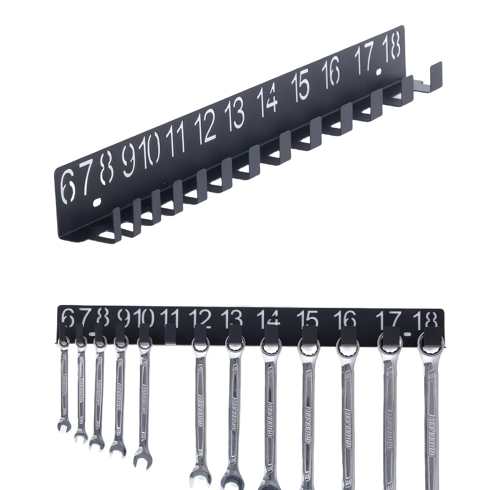 1 Stück robustes magnetisches Werkzeug-Organizer-Rack – wandmontiertes Garagen-Aufbewahrungssystem aus Metall mit Nummerierung für Schraubendreher, Schraubenschlüssel – Detail 6