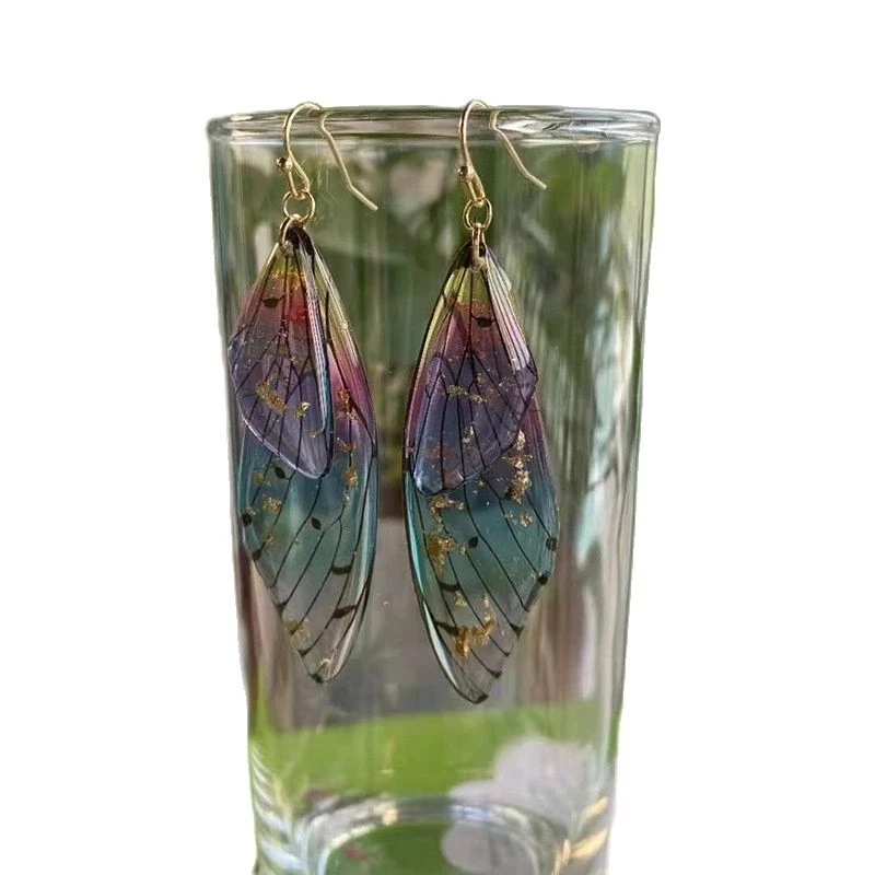 Fairy Clear Gradient Resin Simulation Wing Drop Earrings Butterfly Earring For Women dangle earrings drop earrings butterfly earrings
