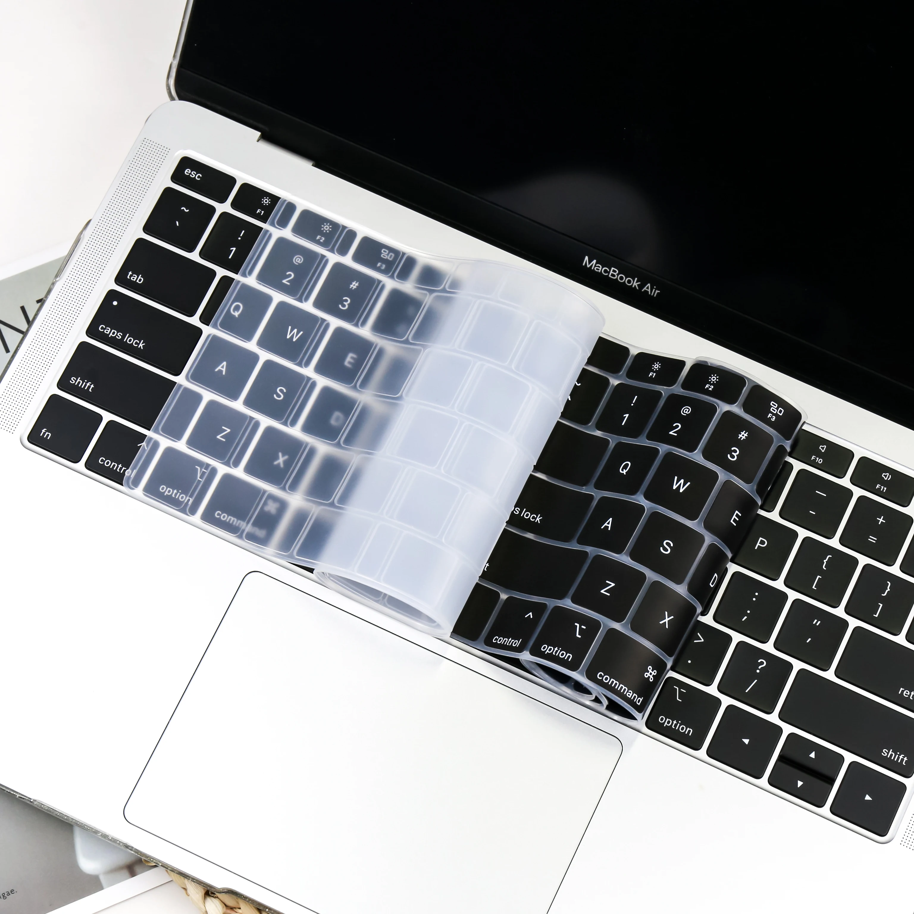 Macbook Air 13 A2179 A2337 M1 2020 스크린 커버 TPU 보호 스티커 필름 용 실리콘 키보드 커버 EU US-Enter