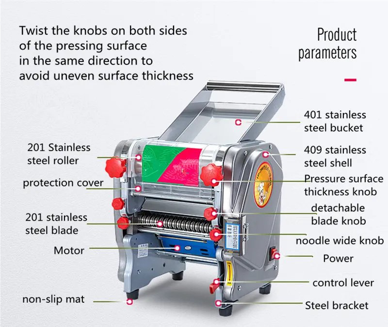 Description Picture 6 of itemCommercial Electric Noodle Machine Dough Pressing Machine Automatic Pasta Maker