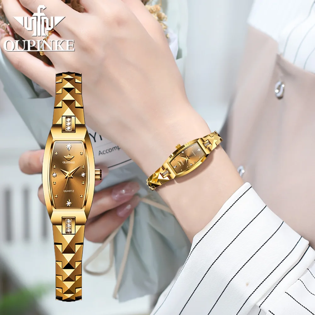OUPINLKE Original Imported Swiss Quartz Women's Wristwatch Luxury Tungsten Steel Strap Sapphire Mirror Waterproof Watches Women