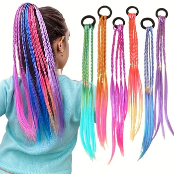6 pezzi di elastici per capelli a treccia per parrucca dolce stile bohémien multicolore adatti per ragazze