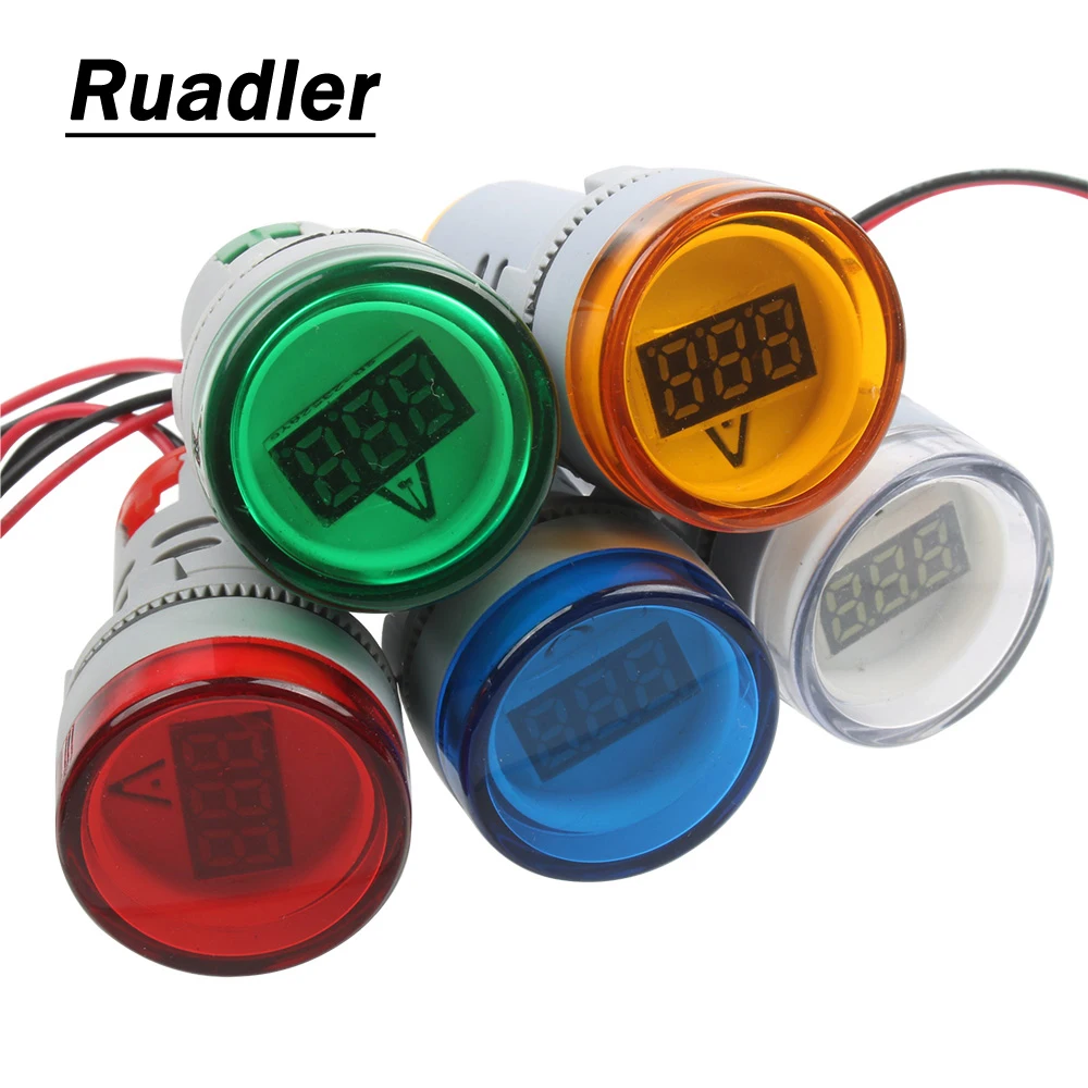 

Цифровой дисплей амперметр 22 мм Тестер Освещения инструменты AC 60-450 в индикатор Новый 2022 Амперметр тестер