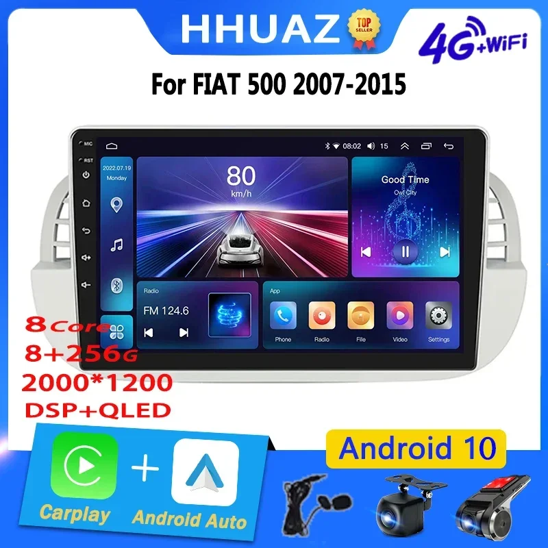 

Android Auto Car Radio Carplay for FIAT 500 2007-2015 Multimedia Video Player GPS WIFI Auto Bluetooth DSP Car Stereo