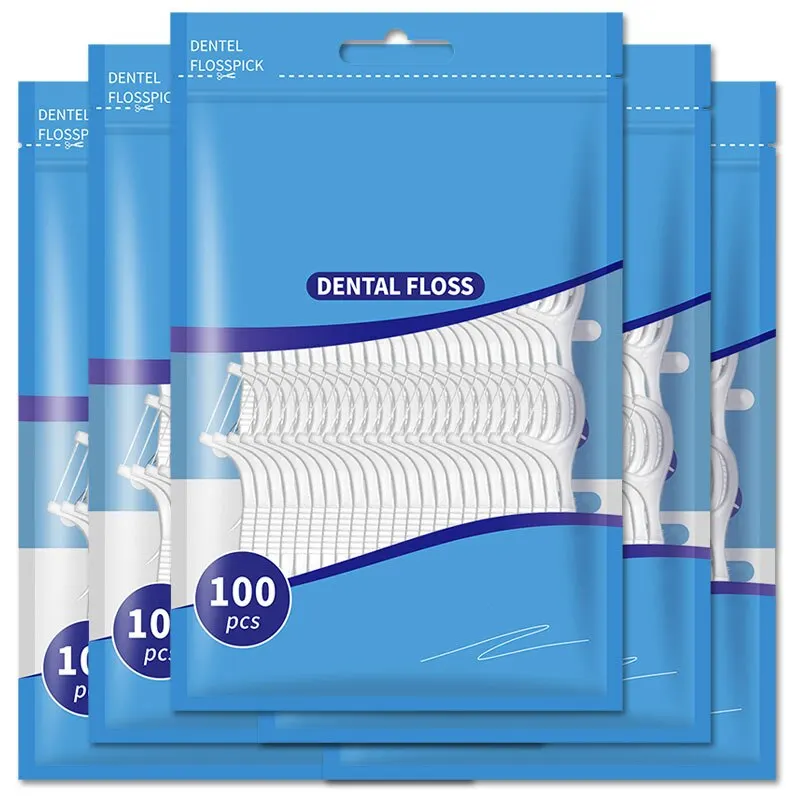 200pcs Dental Floss and Plastic Toothpicks for One-time Cleaning of Dental Gaps-Oral Care 4