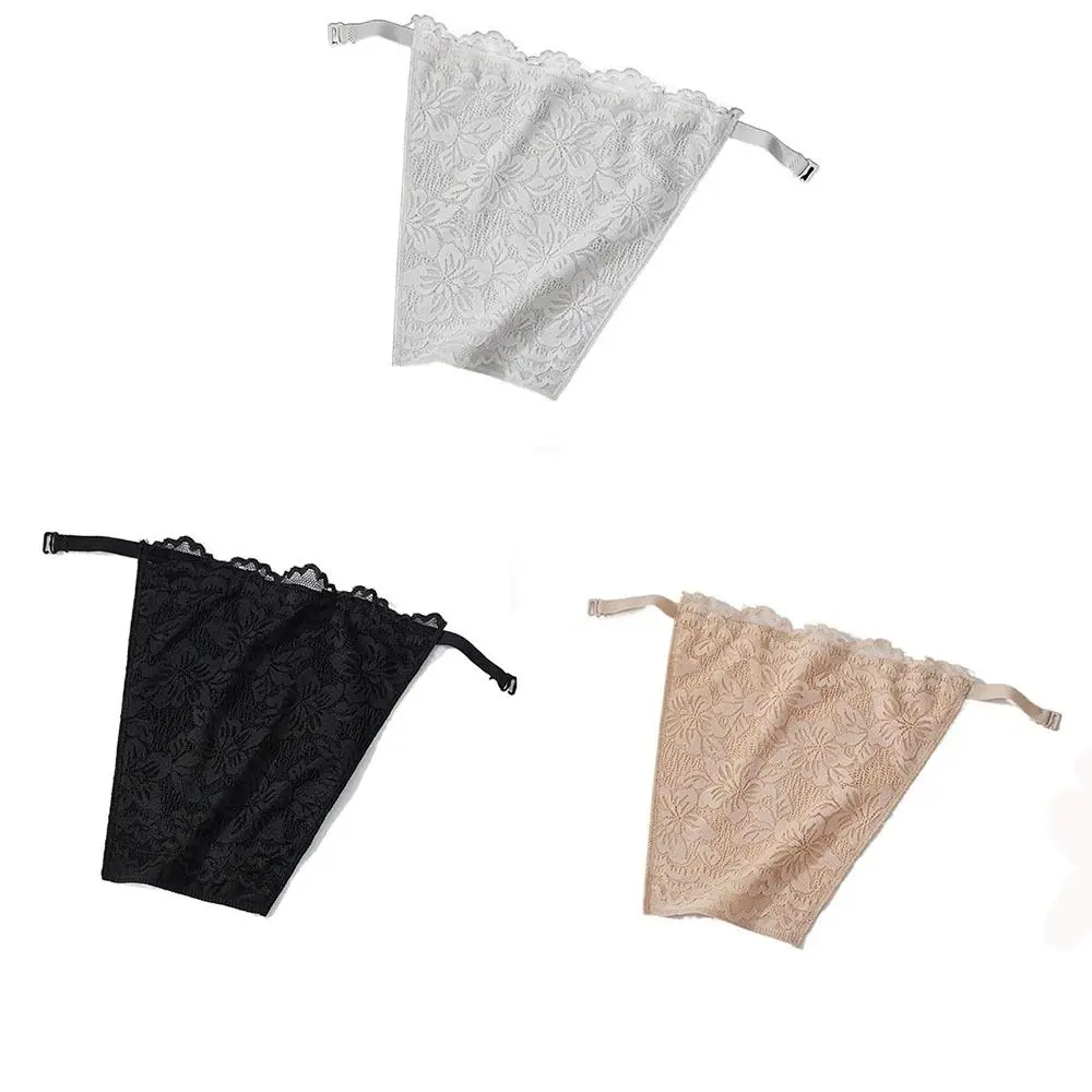 Women Lingerie Bra Double Layer Strapless Insert Wrapped Chest Mesh Transparent Clip-On Mock Camisole Clip on Bralette Underwear