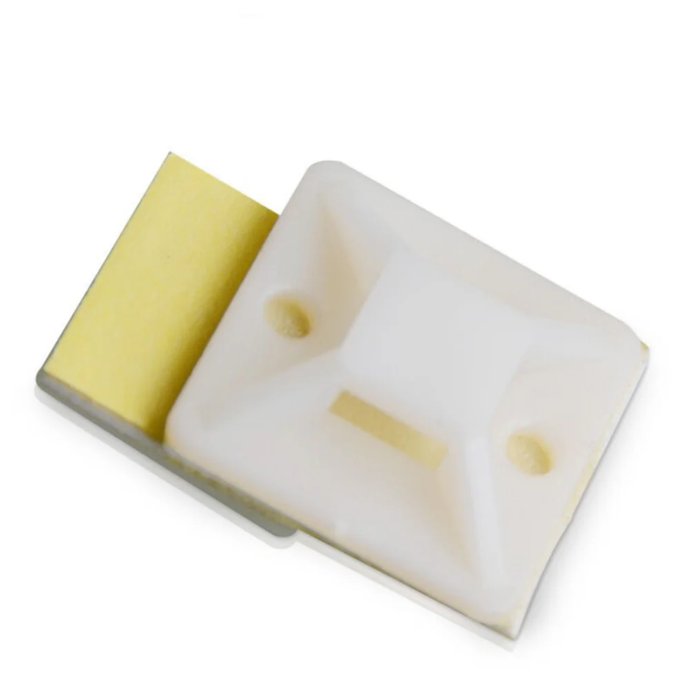

100 PCS Cable Straps Zip Tie Holder Base Adhesive 100pcs Adhesive-Backed Mount Wire Management White