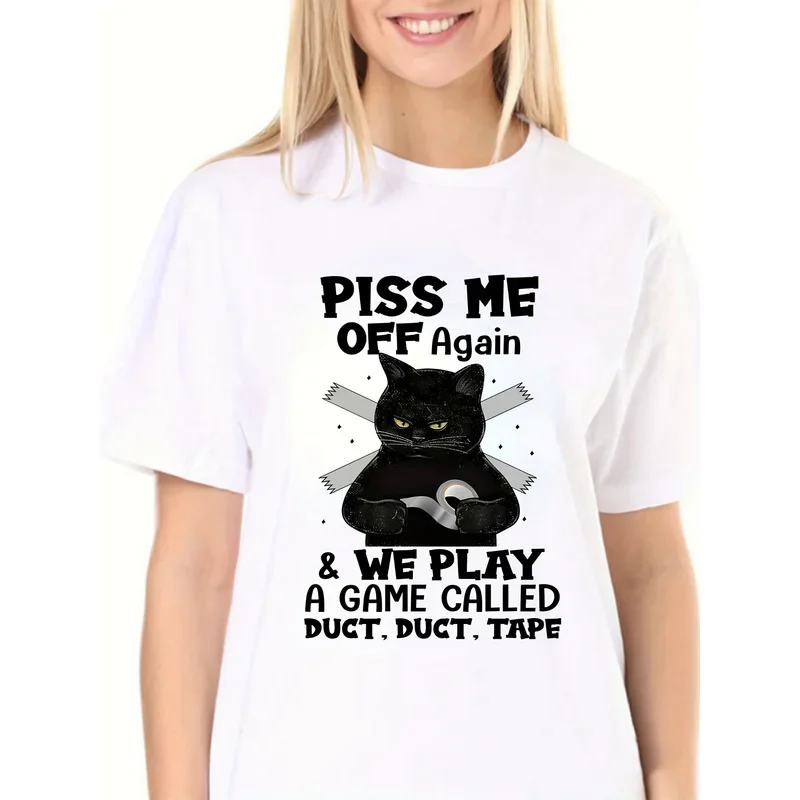 

Футболка женская с надписью жирного кота, милая рубашка с принтом, топ с графическим принтом в стиле Харадзюку, Повседневная Уличная одежда на лето