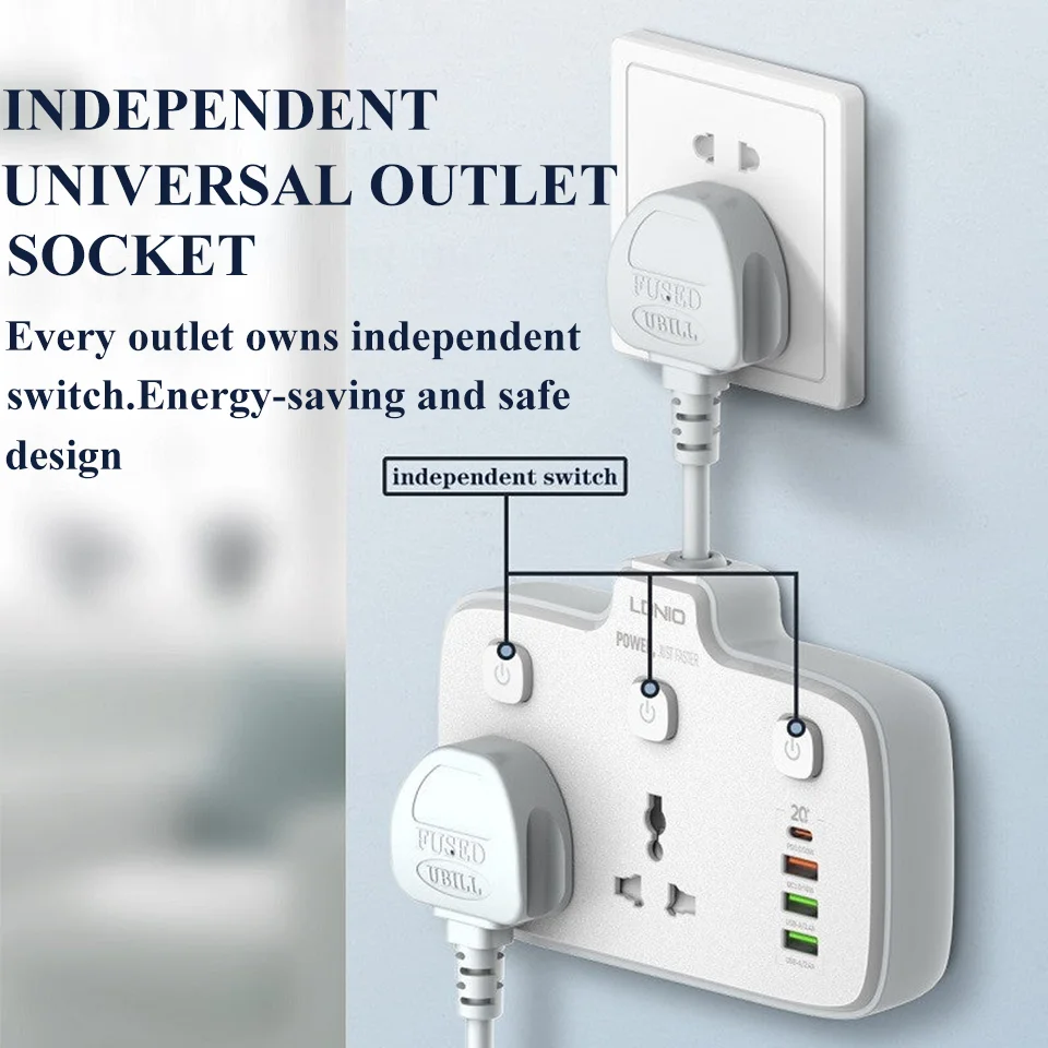LDNIO Power Strip 4 USB Port Electrical Socket Universal Outlet Home Plug Adapter Surge Protector Multi Outlet Travel Adapter power strip plug adapter electrical socket