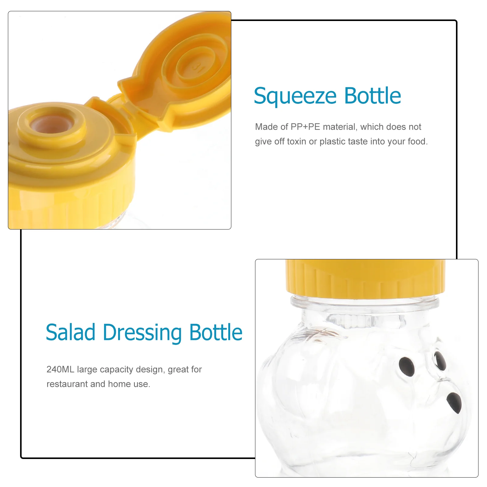 12Pcs plastic condiment dispenser bear honey bottle For condiment dispenser sauce containers reusable squeeze kitchen dining bar plastic condiment dispenser