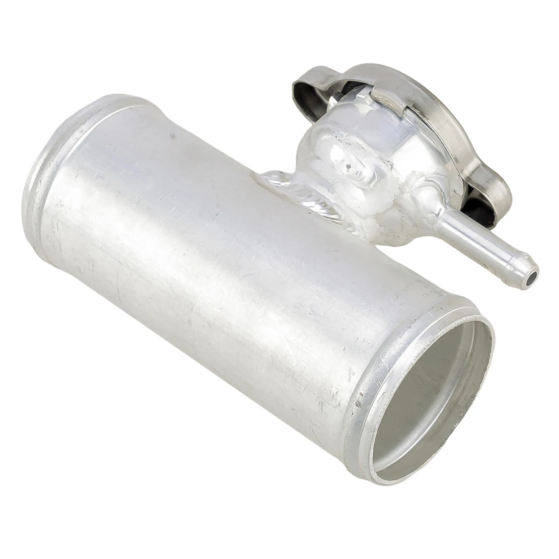 1-3/4" 45mm Universal Car Silver In Line Radiator Hose Filler Neck with Cap Aluminum car water hose