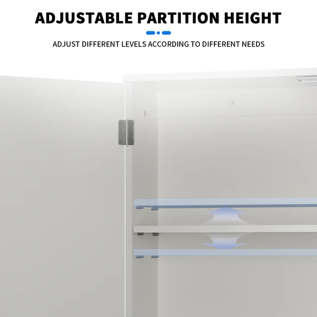 DayPlus Mobiletto da parete per bagno da cucina, mobiletto portaoggetti con ripiani portaoggetti a doppia anta, indipendente 2