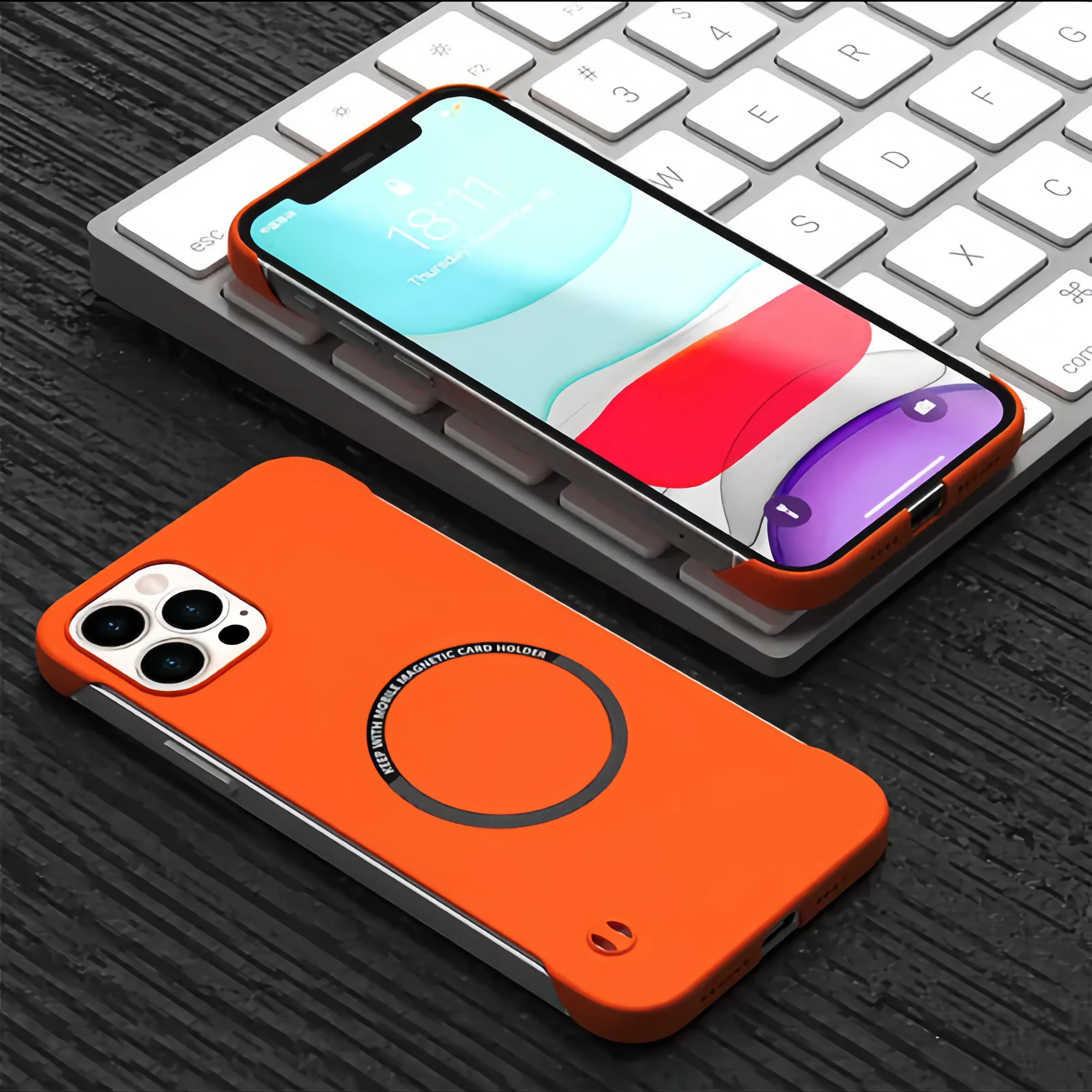 Ultra Thin Hard PC Magnetic Frameless Phone Case Magsafe For iPhone 16 15 14 Pro 13 12 Mini 11 Pro Max Matte Color Solid Cover 4