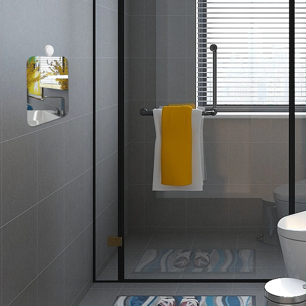 1/2/3pcs Acrylic Mirror With Wall Suction Shower Mirror For Man Shaving Women Makeup Portable Travel Bathroom Mirror Accessories 5