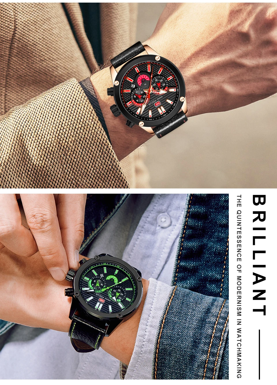 MINI FOCUS Quarzuhr für Herren, wasserdicht_voghion.com